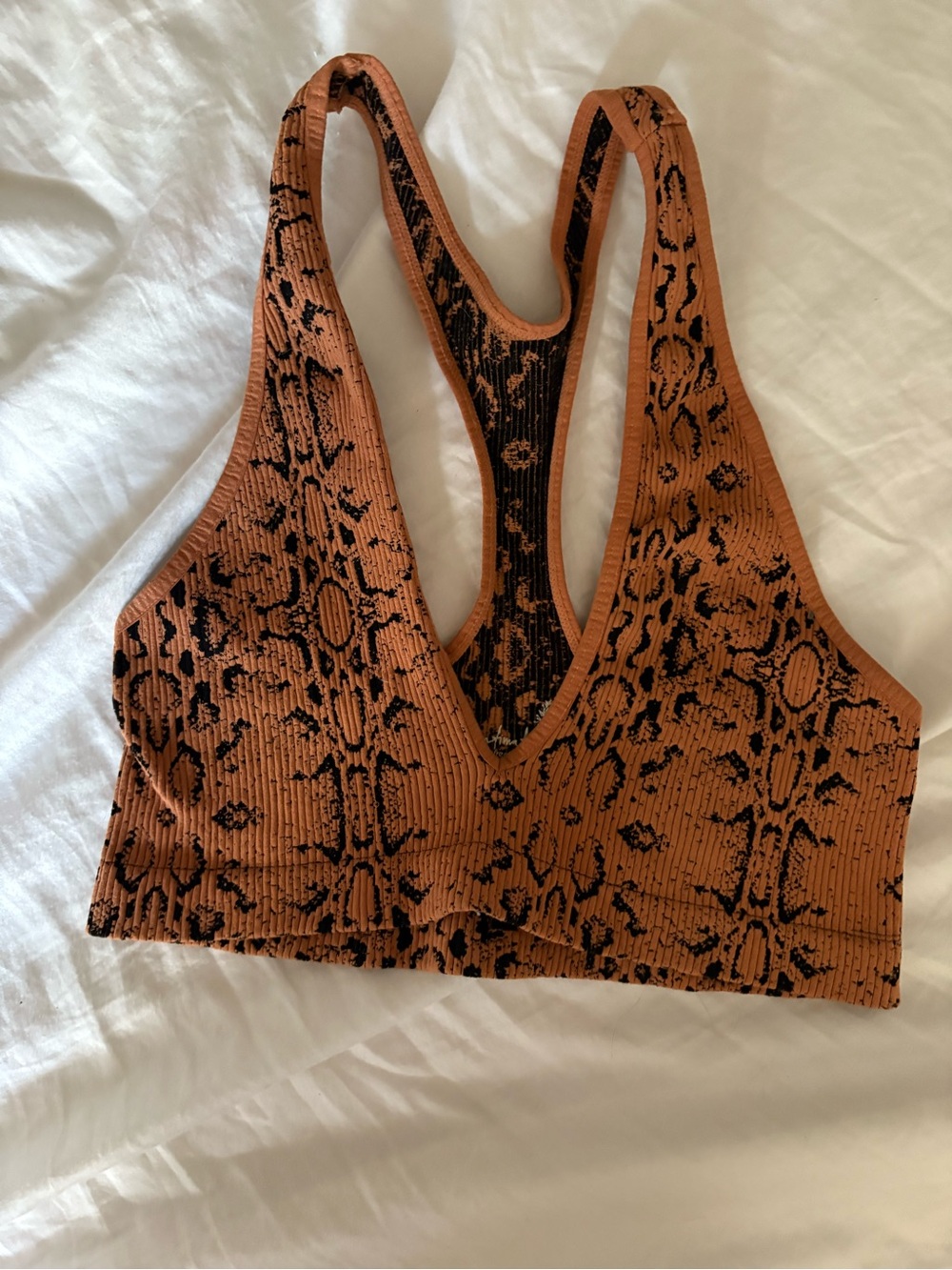 Free People Ribbed Print Racerback Bralette